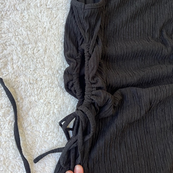 NWOT Gorglitter Cut Out Ruched Drawstring Mini Dress - Picture 8 of 13